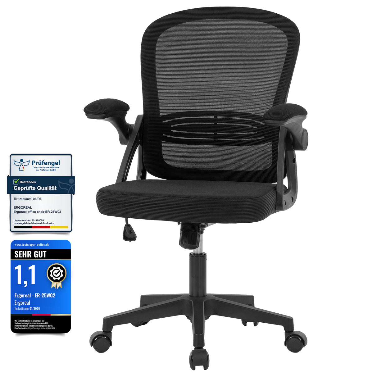 Ergoreal Lite Flex オフィスチェア ER-25W0201-US ブラック
