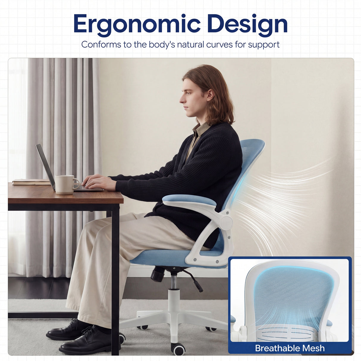 Ergoreal Lite Flex オフィスチェア ER-25W0204-EU ブルー