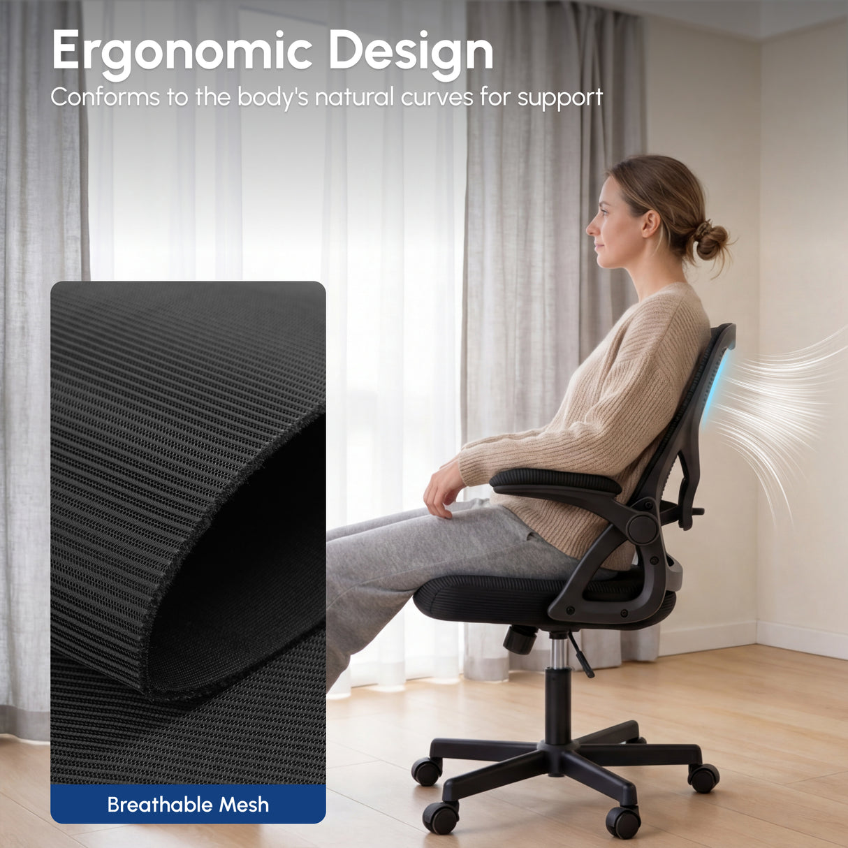 Ergoreal Lite Flex オフィスチェア ER-25W04-US ブラック