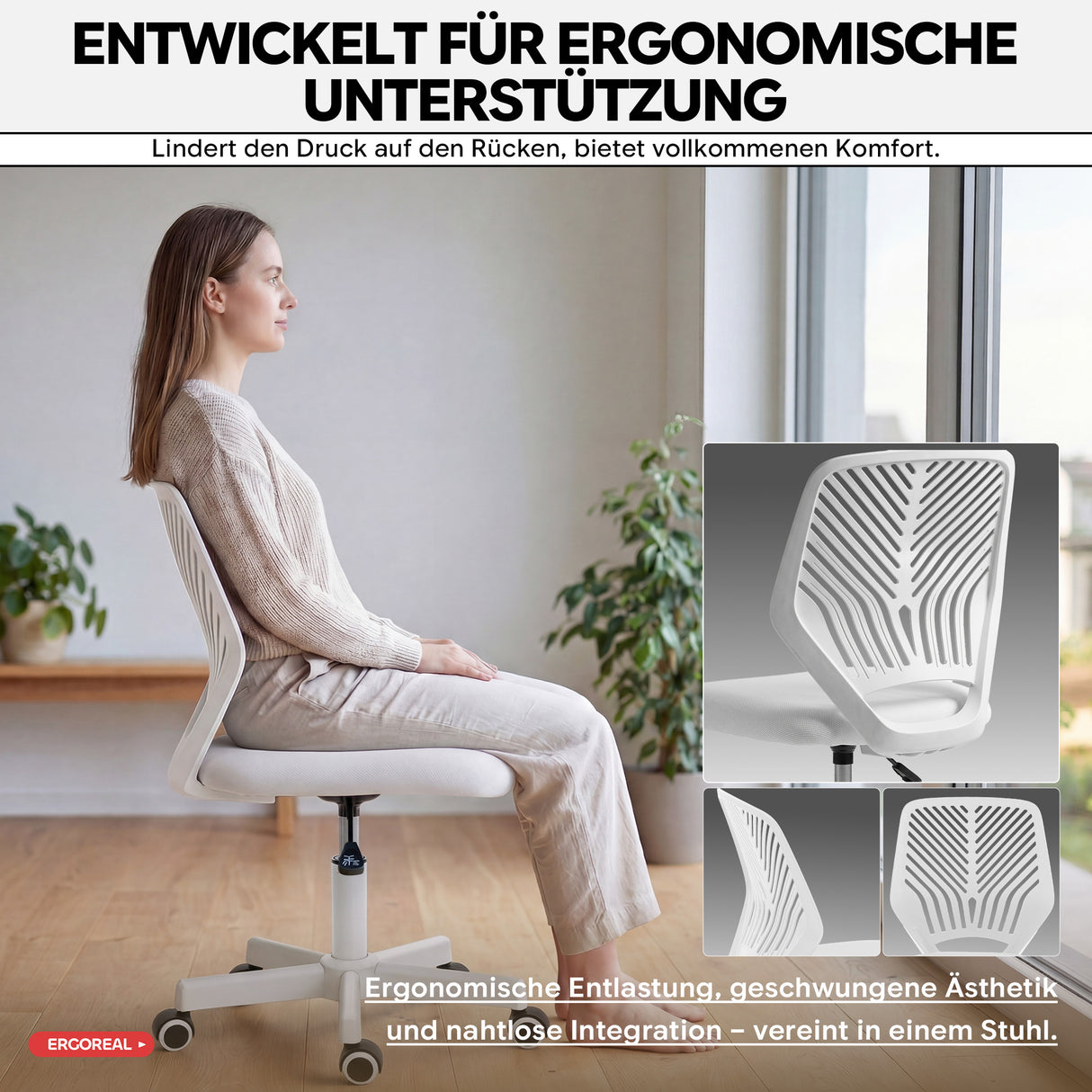 Ergoreal Lite オフィスチェア ER-25W0102-EU ホワイト