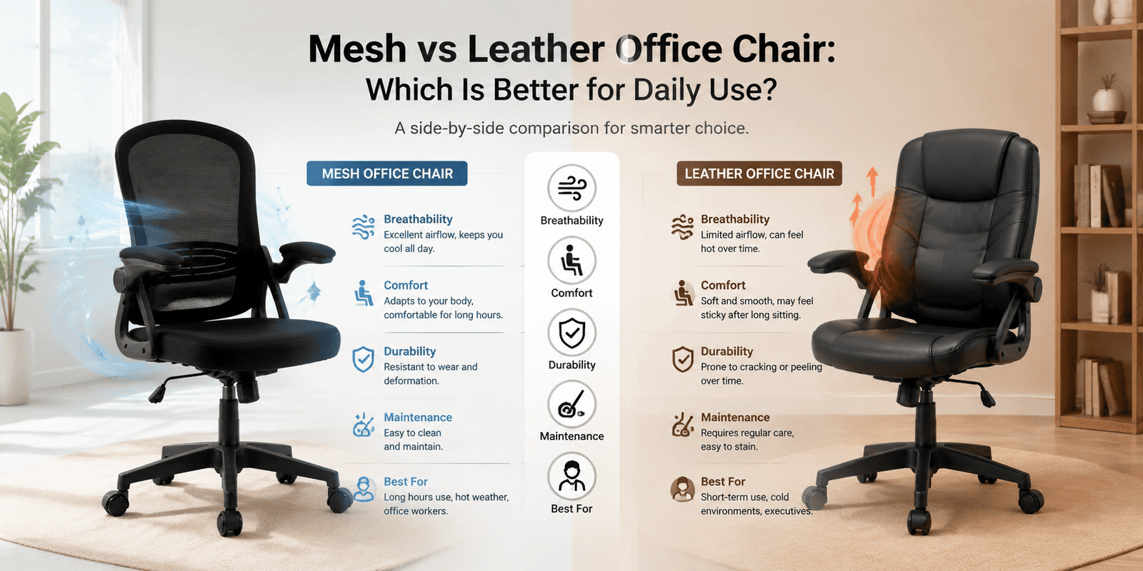 Mesh vs Leather Office Chair: Which Is Better for Daily Use?