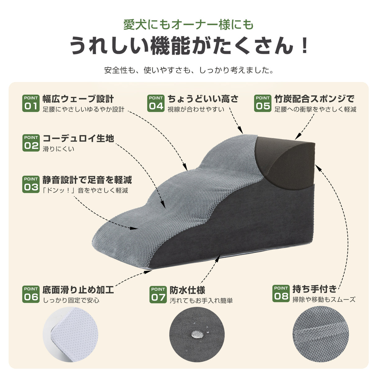 ERGOREAL 犬用ステップ ソファ・ベッド用 MM-25GJ AMZ