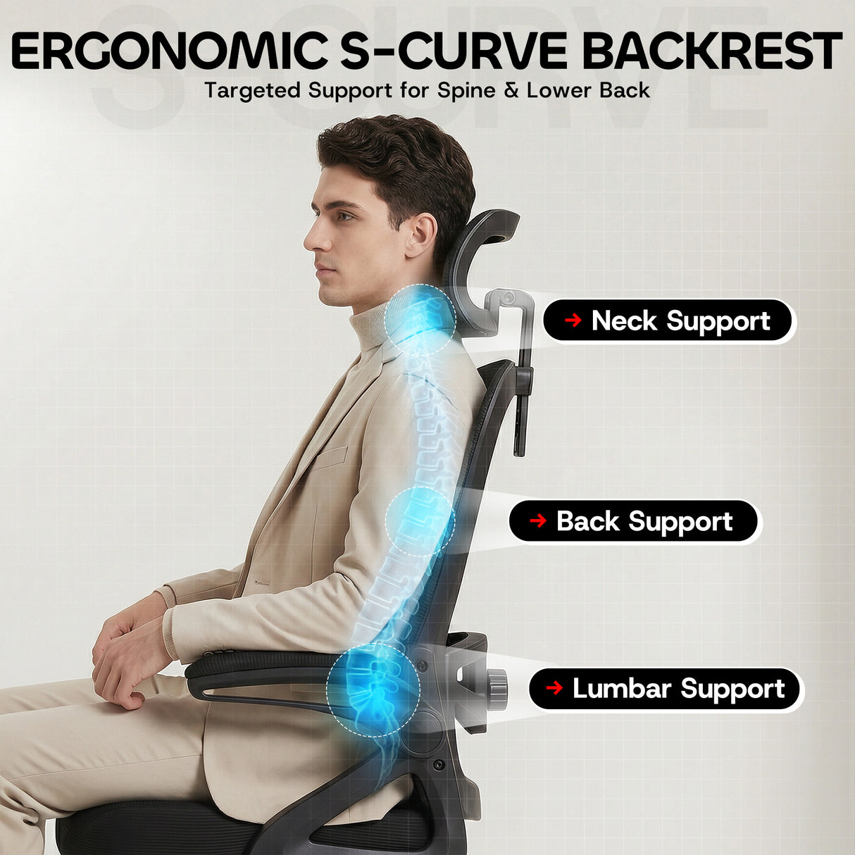Ergoreal Ergo Pro エルゴノミックオフィスチェア ER-25W06-US ブラック