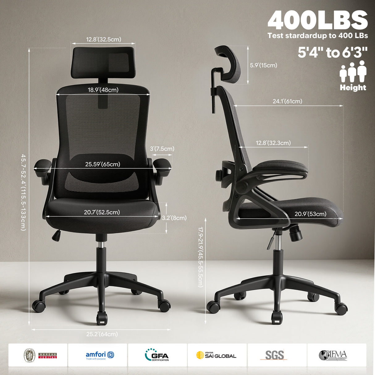 Ergoreal Ergo Pro エルゴノミックオフィスチェア ER-25W06-US ブラック