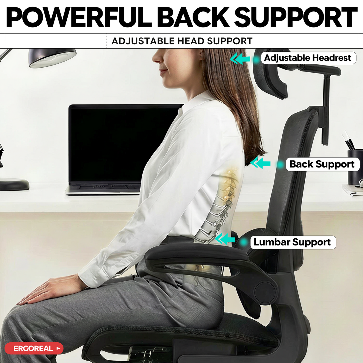 Ergoreal Ergo Pro エルゴノミックオフィスチェア ER-25W05-EU ブラック