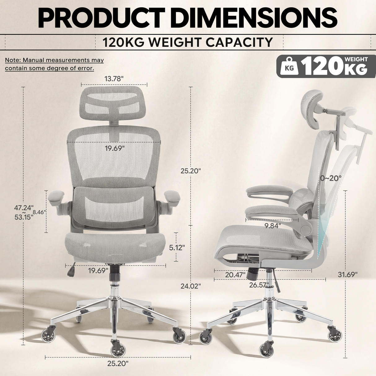 Ergoreal Ergo Pro エルゴノミックオフィスチェア ER-25W05-EU グレー
